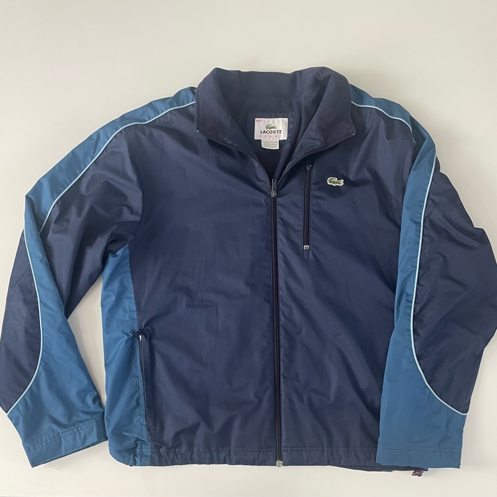 Lacoste Sport Dark Blue Jacket with Green Logo |          Size Xl / 2XL | GUC